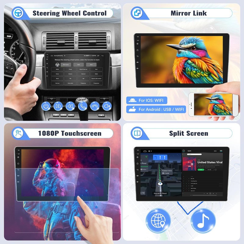 SIXWIN Android Car Stereo for Hyundai Elantra 2004-2012 with Wireless