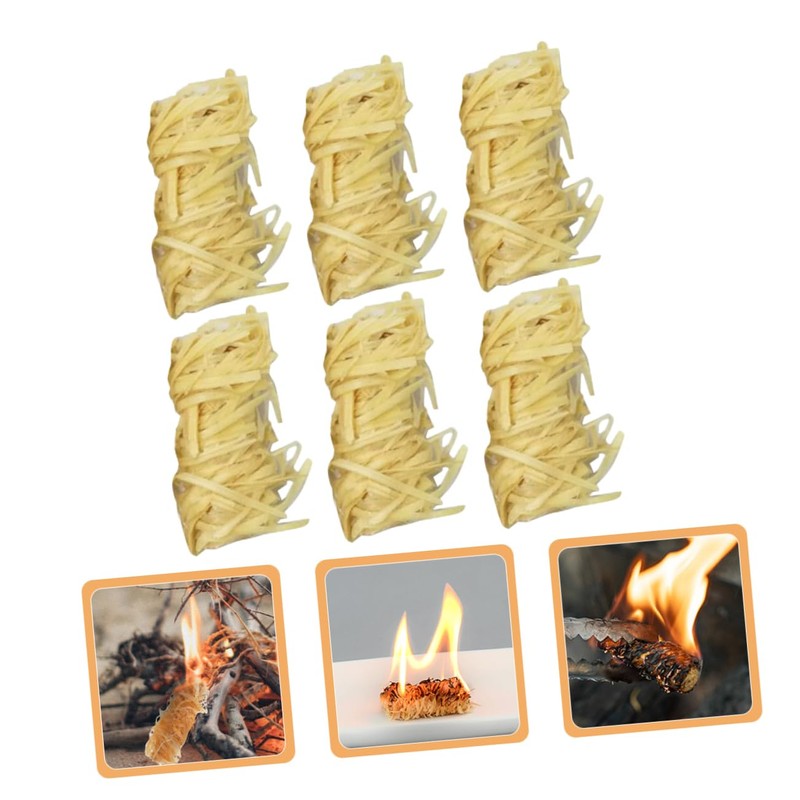 IWOWHERO 50pcs Wooden Firelighters Carbon Wax Sticks Natural Igniters for
