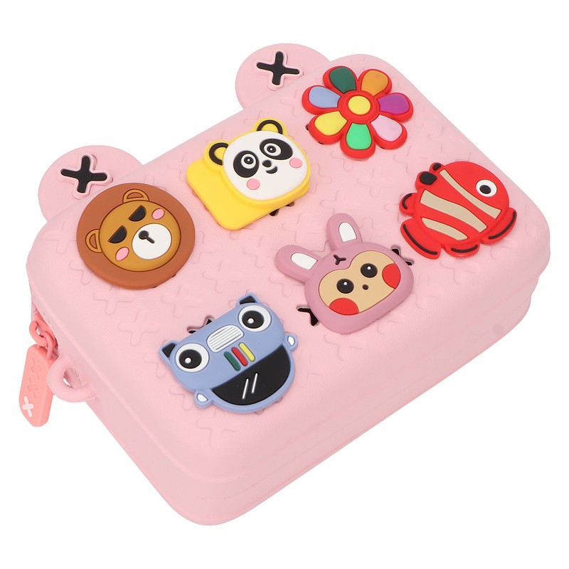 Kids Single Shoulder Camera Bag DIY Cartoon Decors Shock Absorbing