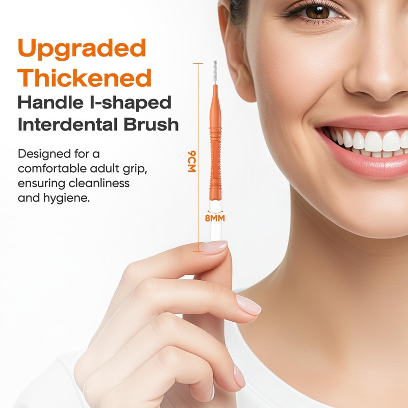 Annauiy I-Shaped Interdental Brushes, Narrow 40 Pieces, 0.6 mm Teeth