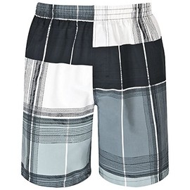 Mareno® Men's Swimming Trunks, Black Check - black/grey, size: l