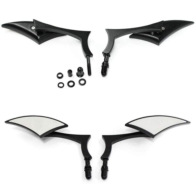ANCLLO Motorcycle Aluminum Blade Universal Rearview Side Mirrors Silverado End