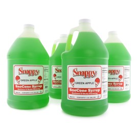 Snappy Green Apple Sno Cone Syrup, 1 Gallon, 4 Pack