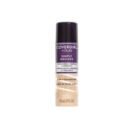 COVERGIRL CoverGirl & Olay Simply Ageless 3-in-1 Liquid Foundation, Matte Finish, Hyaluronic & Vitamin C Formula, Golden Beige, 1 Count