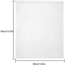 20 Pieces Frosted Slide Zipper Plastic Poly Bags, Clear Plastic Bags for Packaging Products, Garment Bags with Ventilation Holes for Sale, Shipping Translucent Plastic Bags, Travel Storage Bags