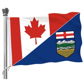 Alberta Canadian Flag,3x5 FT Albertan Canada Flag,36x60 Inch Large Digitial Double-Printed Durable 150D Thick Polyester Decorations with 2 Brass Grommet