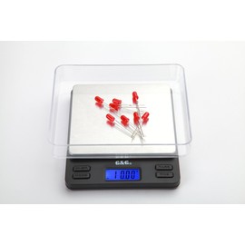 G&G LS Luggage Scales Digital Scales Precision Scales Gold Scales Kitchen Scales Coin Scales 10cmx10 cm Extra Large Weighing Surface 200g x 0.01g inkl. Kalibriergewicht