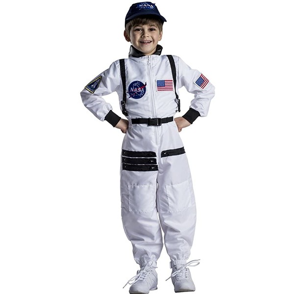 Dress Up America Astronaut Costume for Kids–NASA White Spacesuit for Boys & Girl