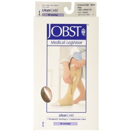 ULCERCARE Therapeutische Strümpfe rechts Seite Reißverschluss, beige/mittel