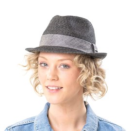 Stetson Rowlett Toyo Trilby, Sun Hat, Beach Hat, Summer Hat, Straw Hat, Men's Fedora with Grosgrain Ribbon, Spring, Summer - L (58-59 cm)