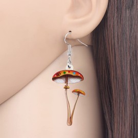 DALANE Acrylic Cute Mushroom Earrings Plants Hanging Fashion Jewellery Mushroom Gifts for Women Girls Children Accessories, Acrylic, No Gemstone