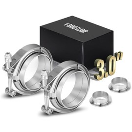 3 Inch V Band Clamp,Heavy Duty Turbocharger Exhaust Clamp,304 Stainless Steel V-Band Clamp with Male and Female Flange Kit for Turbo Exhaust,Downpipe,Exhaust System