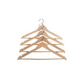 Proman Products KSA9020 15" Kascade Wooden Hangers 50 Pack for Women and Kids Clothing, Unique Ring Design, Space Saving Pants Clothes Hanger with Pants Bar and Shoulder Notches, Natural
