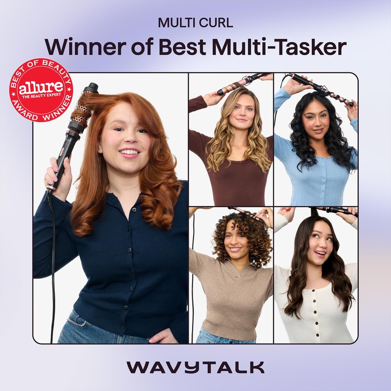 Wavytalk 5 in 1 Curling Wand Set, Multi Curl, Curling