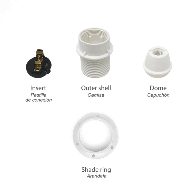 HALOTEC Pack of 4 lamp holders E14, with thread and