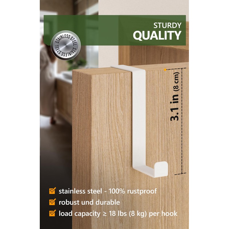 4smile Over Door Hanger Set of 10 – White Door