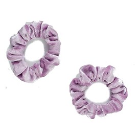 Mytoptrendz® 2 Pieces- Ultra Petite Hair Scrunchies Soft Velvet Traceless Scrunchie Soft Smooth Velvet Hair Ties for Women Girls Hair Elastic Band Ponytail HolderHair Accessories (Lilac)