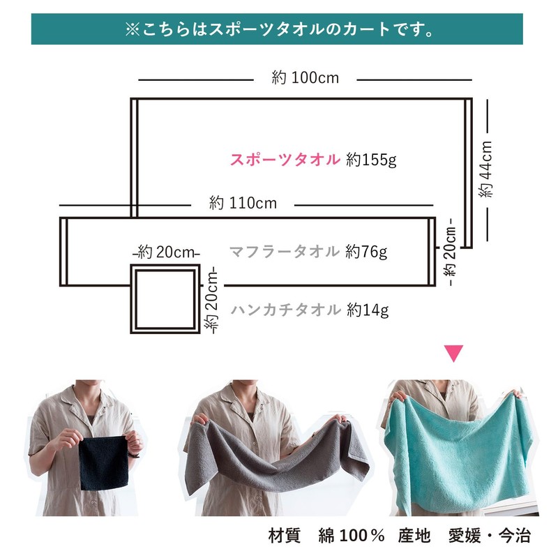 Trampalan RUN TOWEL Imabari Towel Certified Compact Bath Towel, Set