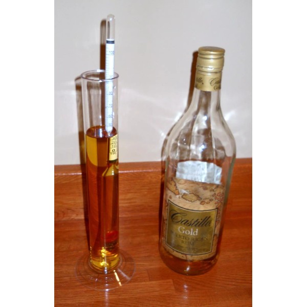 PROOF & TRALLE % ALCOHOL HYDROMETER for MOONSHINE STILL and