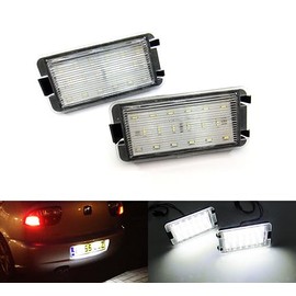 RZG 2x LED Licence Number Plate Light White Canbus For Altea Arosa Cordoba Ibiza Leon Toledo
