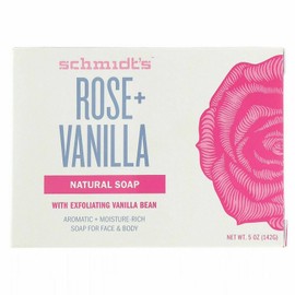 Schmidt’s Schmidt's Rose & Vanilla Natural Soap with Exfolaiting Vanilla Bean, 5 oz