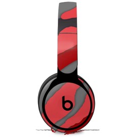 Skin Decal Wrap Works with Original Beats Solo Pro Headphones Camouflage Red Skin Only Beats NOT Included