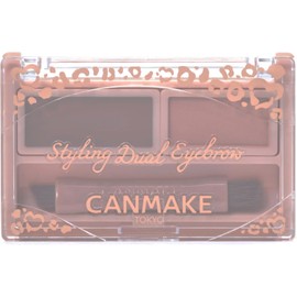 Canmake Styling Dual Eyebrow 03 Rose Fog Wax Base x Powder Base Fluffy 3D Eyebrow, 1 Piece (x1)