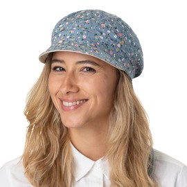 Lipodo Millefleurs Cap Wendemütze Newsboy Reversible Floral Solid 100% Linen 100% Cotton Women Summer Rust L (57-58 cm)