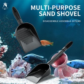 Thereisno Aquariums Gravel Sand Shovel Fish Tanks Cleaning Tool with Ergonomic Handle Aquariums Cleaning Scooper Sifter Cleaner