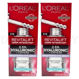 L'Or√©al  Revitalift Derm Intensives Brightening Eye Serum 0.67oz Lot of 2