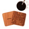 Manhattan NY Map, Sapele Wood Coasters, Set of 4, City