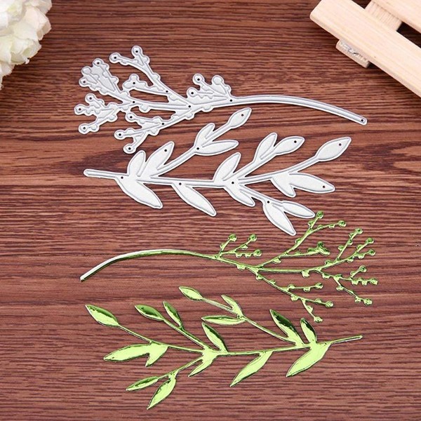 Branch Twig Leaves Metal Cutting Dies，Branch Twig Stencil Metal Template