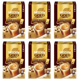 Nescafe Gold Blend, Deep, Rich Stick Coffee, 8 Bottles x 6 Boxes (Cafe Lait), Latte