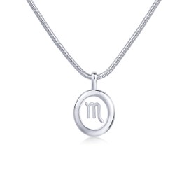 PAVOI Rhodium Plated Floating Astrology Pendant Necklace for Women | Horoscope Layered Necklace | Zodiac Necklace Gifts | Scorpio Necklace