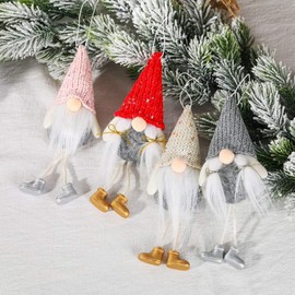 4 Pieces Christmas Decoration Gnome, Christmas Gnome Christmas Decoration Tree Hanging Scandinavian Gnome Gifts for Children Family Easter Christmas (A) (A)