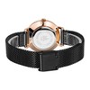 Alienwork Women's Watch Rose Gold Metal Mesh Strap Black Ultra-Thin