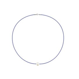 LES POULETTES BIJOUX - Necklace White Cultured Freshwater Pearl 8-9 mm - Colors - Purple