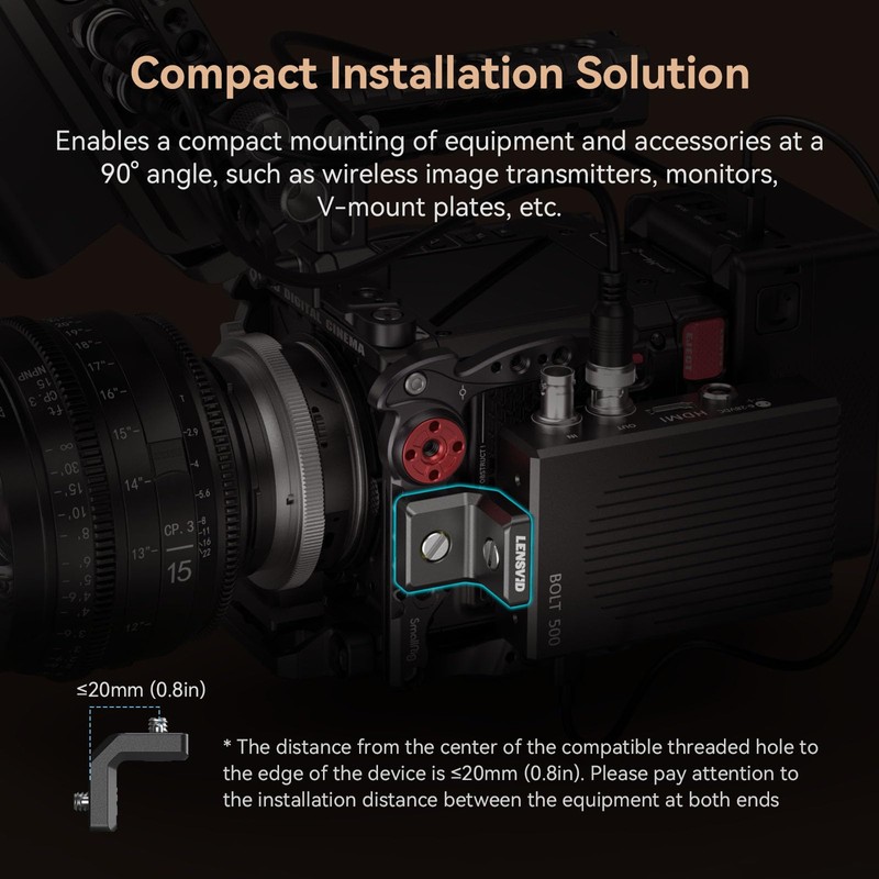 SMALLRIG x LensVid MD4360 Mini L-Shaped Mount Plate Kit, 90°