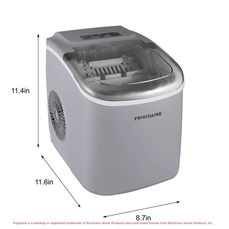 FRIGIDAIRE EFIC189-Silver Compact Ice Maker, 26 lb per Day, Silver
