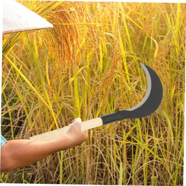 Yardwe Hand Scythe for Grass Tool Manganese Steel Long Handle Weeding Garden Knife Grass Cutting Hand Tool