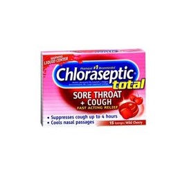 Chloraseptic Chloraseptic Total Sore Throat + Cough Lozenges Wild Cherry, Wild Cherry 15 Each (Pack of 2)