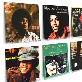 HIIMIEI Vinyl Record Wall Mount for Records and Photos, 6 Pieces, 31.6 x 13.2 x 5.6 cm Vinyl Record Stand, Acrylic Record Floating Shelves with 13 Wall Screws - Clear