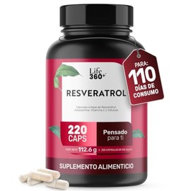 LIFE 360+ Resveratrol | Antioxidante | 220 cápsulas | 1024mg por porción