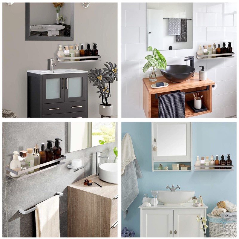 OwnMy 2PCS 16 Inch Shower Shelf Bathroom Inside Shower Caddy