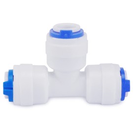 smardy Hose Connector T-Shape Quick Fitting Quick Connector for Osmosis Water Hose 1/4 Inch (6.35 mm)
