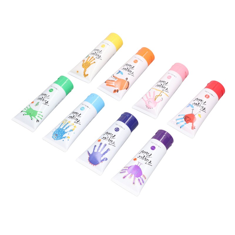 8PCS Finger Paints Safe Washable DIY Kids Finger Paints for