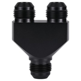 Podavelle 12AN Male to Parallel Dual 12AN 12AN Male Y Block AN Fittings Fuel Line Connector Splitter Adapter Aluminum Black