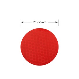 20 Pcs Motorcycle Reflective Warning Stickers Reflective Trim Side Marker Strips Waterproof PET for Helmet, 2 Inch Round Red