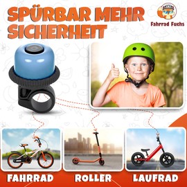 Fahrradklingel Kinder Jungen, Fahrradklingel Mädchen - Drehklingel Pastell Blau - Klingel Fahrrad Kinder, Klingel Kinderfahrrad, Laufrad - klingelt laut, einfache Montage