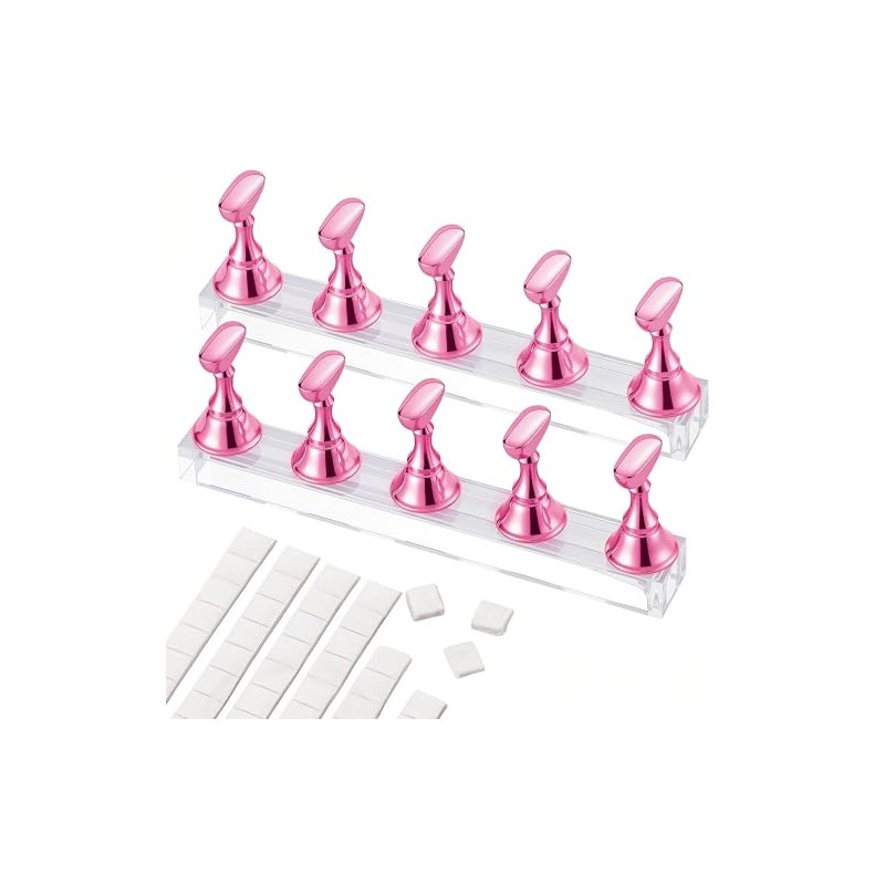 Soporte de uñas acrílico para uñas, soporte magnético para práctica,